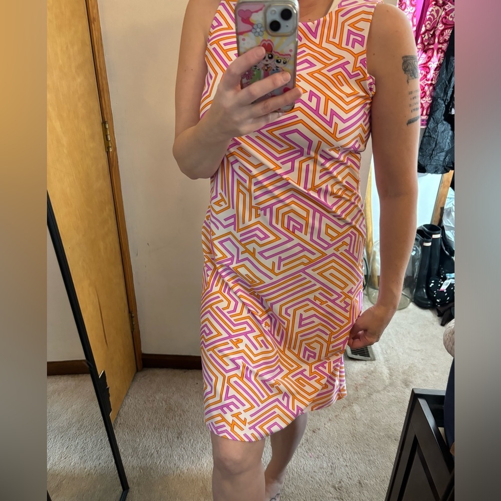 Jude Connally Naomi Geometric Print Sleeveless Mini Dress